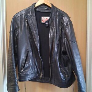 Vintage Stallion Boot & Jean Co. Men’s Black Leather Jacket – Size 44